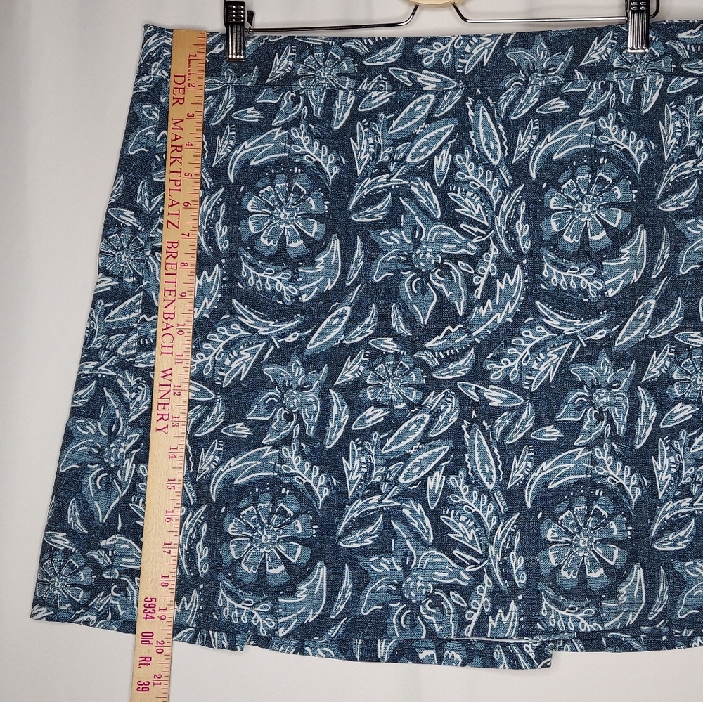 Ripskirt Hawaiian Wrap Skirt XXL Blue Floral Mini Beach Resortwear Vacation - Picture 8 of 9